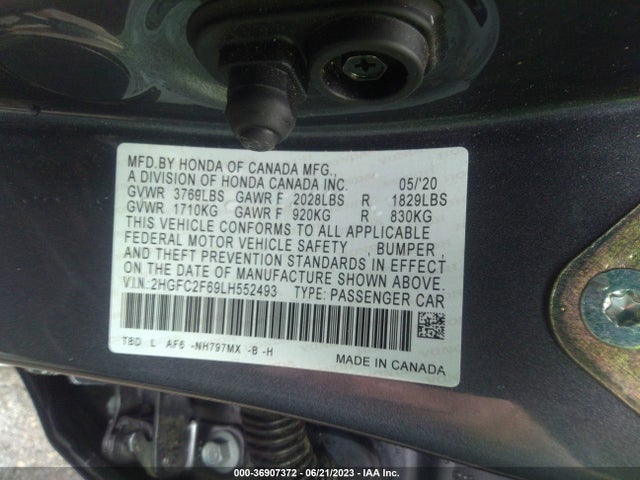 Honda Civic Sedan Lx 2020 2HGFC2F69LH552493 Image 9