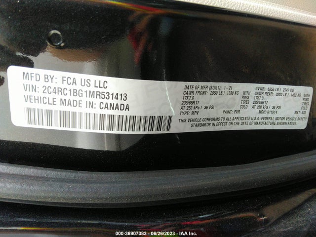 2C4RC1BG1MR531413 Chrysler Pacifica Touring L