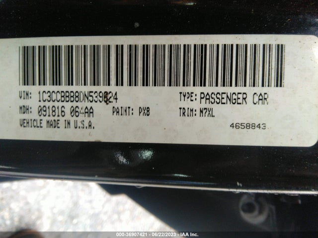 2013 CHRYSLER 200 TOURING VIN: 1C3CCBBB8DN539624