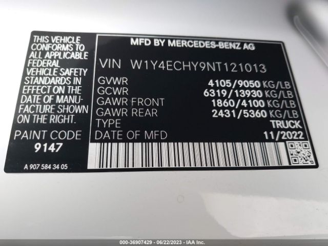 W1Y4ECHY9NT121013 Mercedes-Benz SPRINTER CARGO VAN