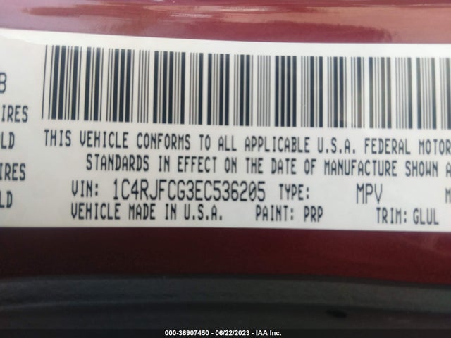 1C4RJFCG3EC536205 Jeep Grand Cherokee Overland