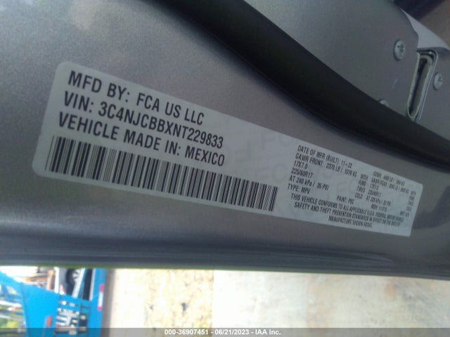 2022 JEEP COMPASS LATITUDE VIN: 3C4NJCBBXNT229833