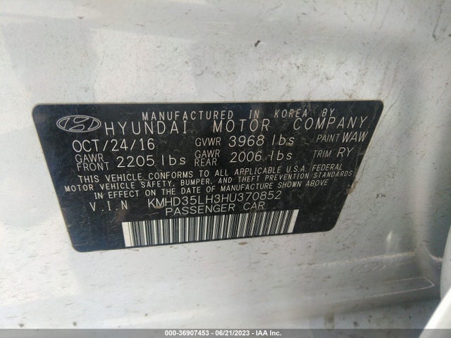 2017 HYUNDAI ELANTRA GT VIN: KMHD35LH3HU370852