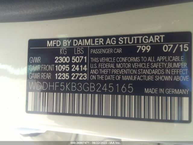 WDDHF5KB3GB245165 Mercedes-Benz E-class E 350