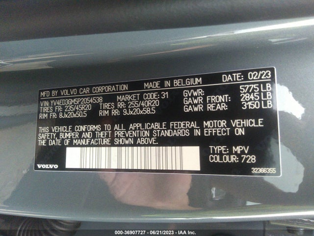 2023 Volvo C40, VIN: YV4ED3GM5P2054538