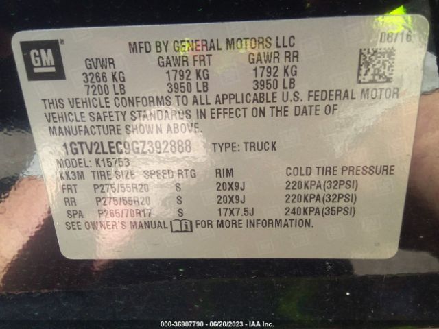 1GTV2LEC9GZ392888 GMC SIERRA 1500