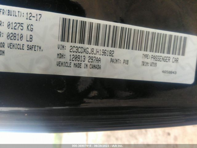 2C3CDXGJ8JH196182 Dodge Charger R/t Scat Pack