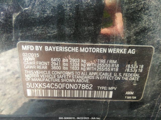 5UXKS4C50F0N07862 BMW X5 Xdrive35d