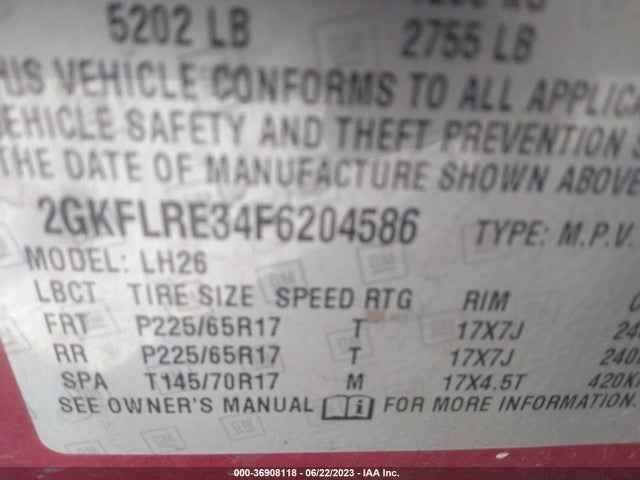 GMC Terrain Sle 2015 2GKFLRE34F6204586 Image 9