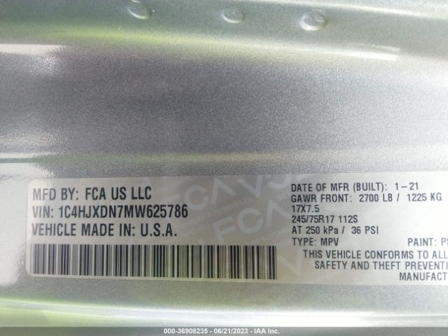 1C4HJXDN7MW625786 Jeep Wrangler Unlimited Sport S