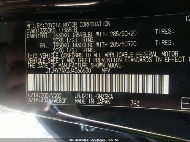 JTJHY7AX2J4266630 Lexus Lx Lx 570