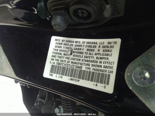 Honda Civic Sedan Ex 2020 19XFC1F37LE213449 Image 9
