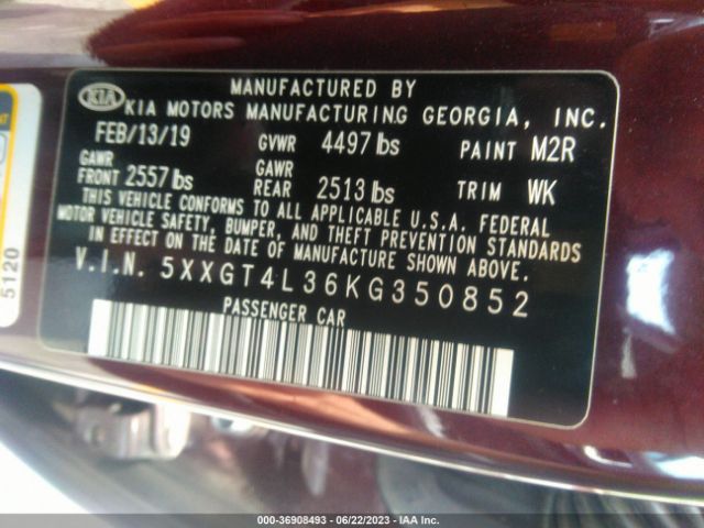 5XXGT4L36KG350852 KIA Optima Lx
