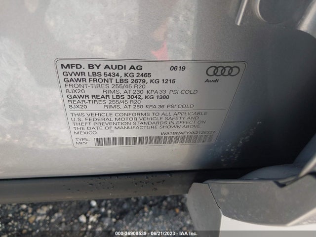 WA1BNAFYXK2125327 Audi Q5 Premium Plus