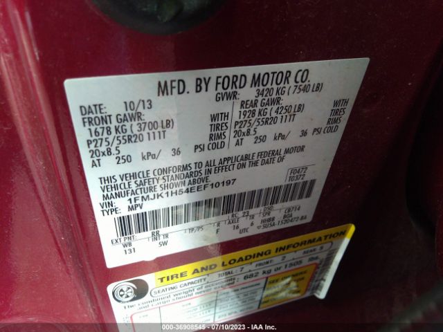 1FMJK1H54EEF10197 Ford Expedition El Xlt/king Ranch