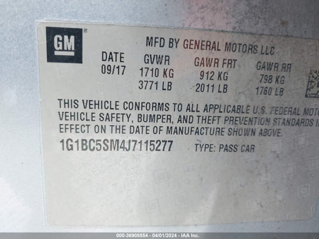 Chevrolet Cruze Ls Auto 2018 1G1BC5SM4J7115277 Image 9