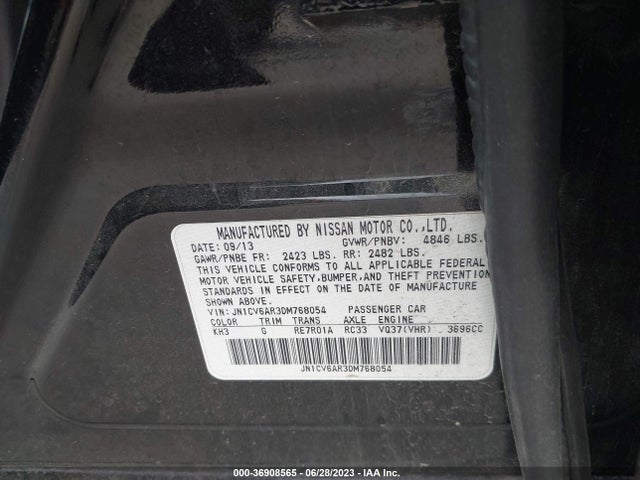 Aukcja sprzedaży 2013 Infiniti G37 Sedan X, vin: JN1CV6AR3DM768054, numer aukcji: 36908565