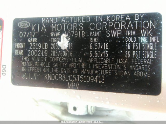KNDCB3LC5J5109413 KIA NIRO FE