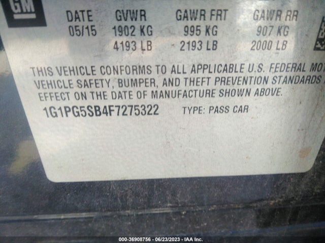 Chevrolet CRUZE LTZ 2015 1G1PG5SB4F7275322 Image 16