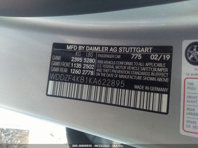 WDDZF4KB1KA622895 Mercedes-Benz E-class E 300