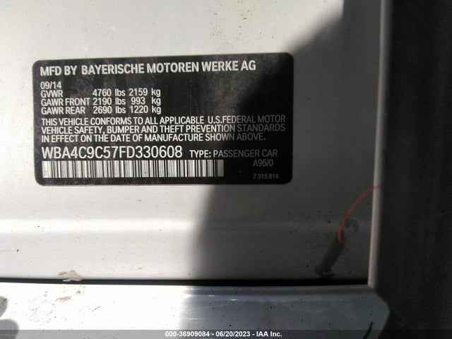 BMW 4 Series 428i Xdrive 2015 WBA4C9C57FD330608 Image 9
