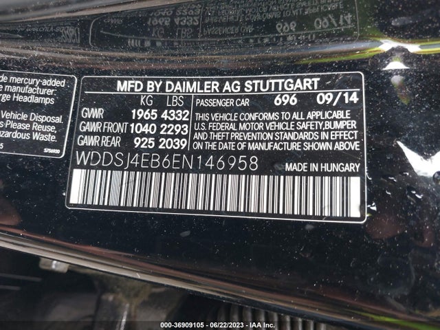 WDDSJ4EB6EN146958 Mercedes-Benz Cla-class Cla 250