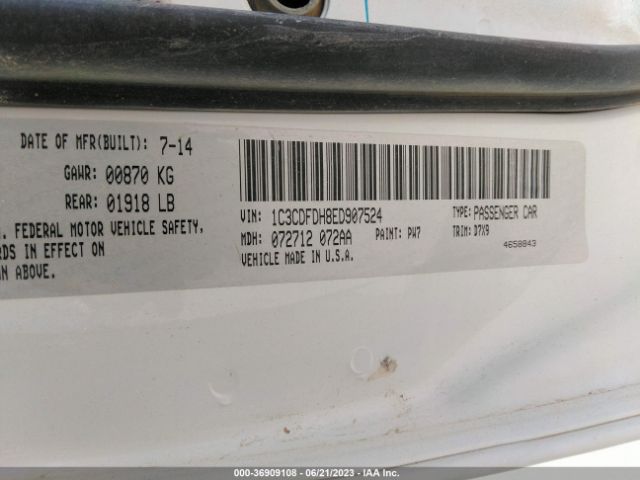 1C3CDFDH8ED907524 Dodge Dart Aero