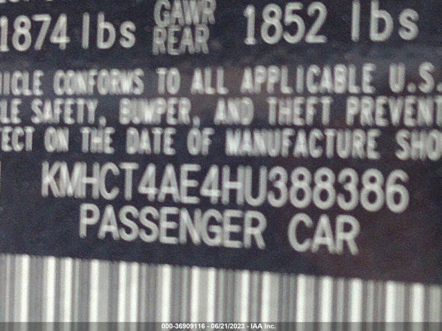 Hyundai ACCENT SE 2017 KMHCT4AE4HU388386 Image 15