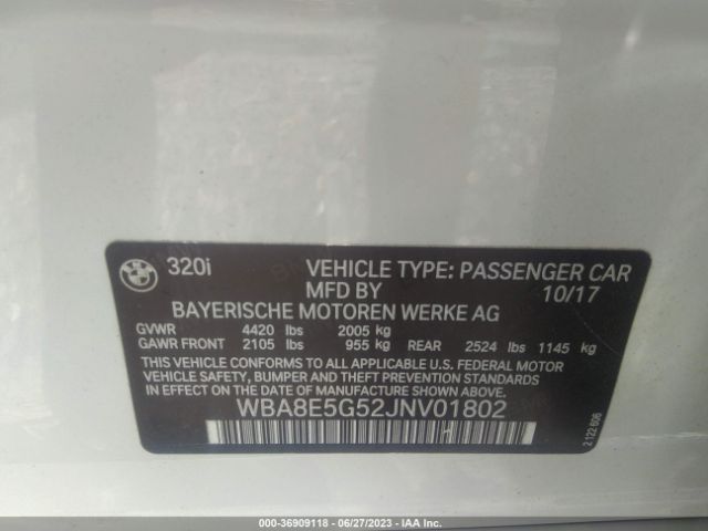 WBA8E5G52JNV01802 BMW 3 Series 320i Xdrive