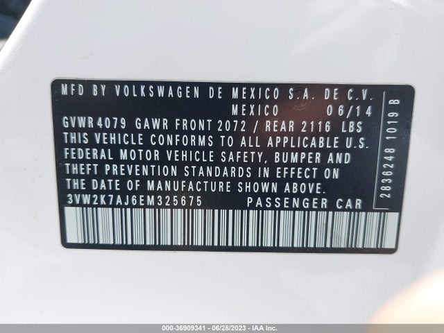 3VW2K7AJ6EM325675 Volkswagen Jetta 2.0l S