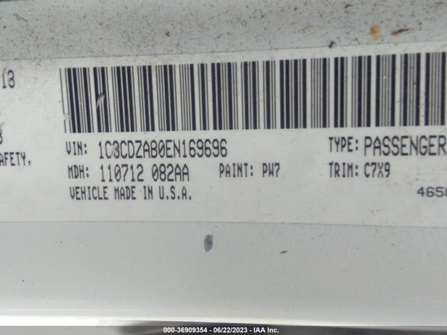 Dodge AVENGER SE 2014 1C3CDZAB0EN169696 Image 9