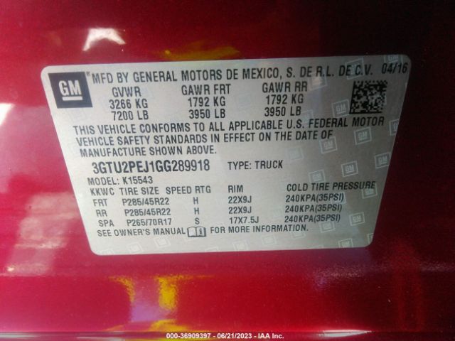 3GTU2PEJ1GG289918 GMC Sierra 1500 Denali