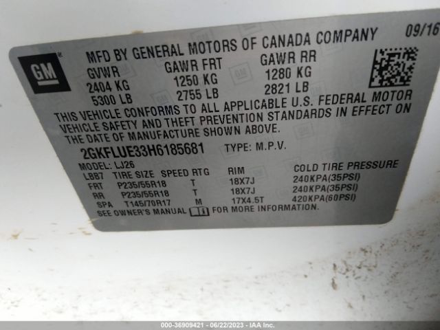 2GKFLUE33H6185681 GMC Terrain Slt