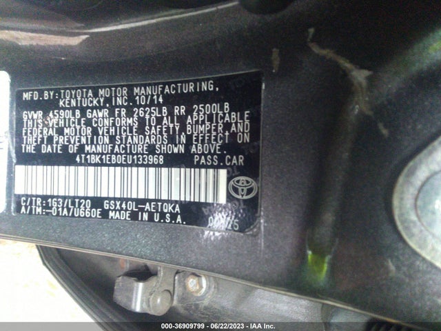 Toyota AVALON LIMITED 2014 4T1BK1EB0EU133968 Image 15