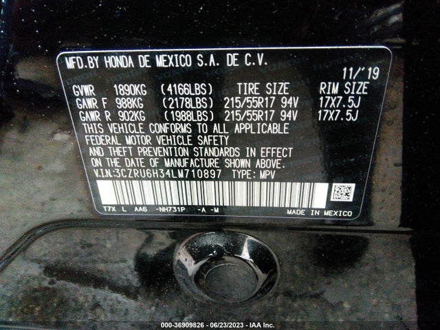 Honda HR-V LX 2020 3CZRU6H34LM710897 Image 9