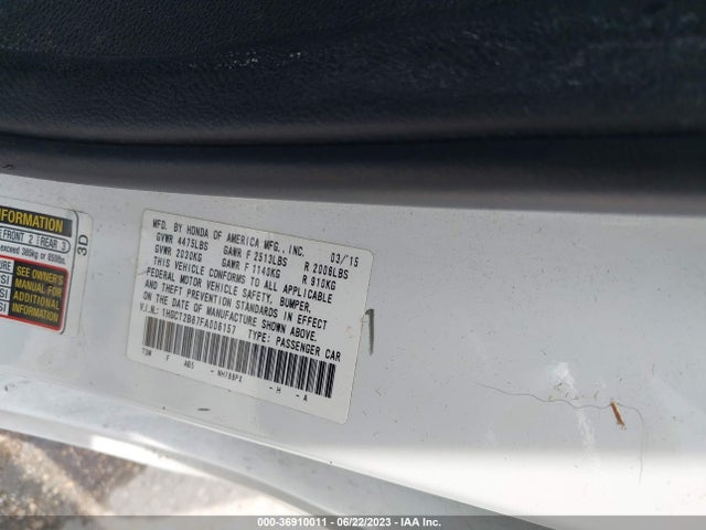 Honda Accord Coupe Ex-l 2015 1HGCT2B87FA006157 Image 9