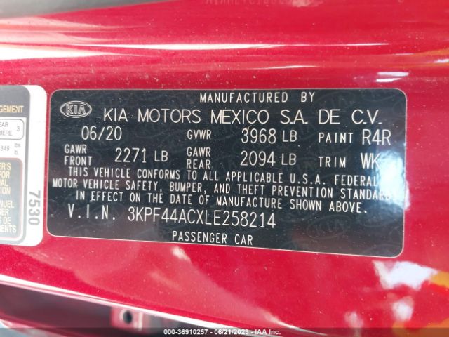 3KPF44ACXLE258214 KIA FORTE GT