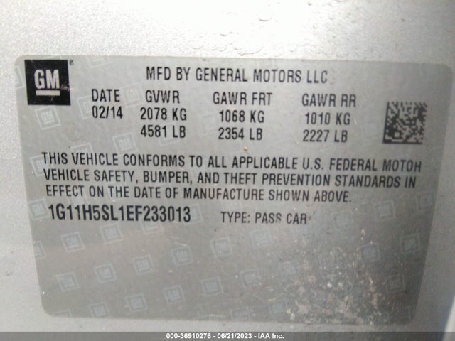 Chevrolet MALIBU LTZ 2014 1G11H5SL1EF233013 Image 9