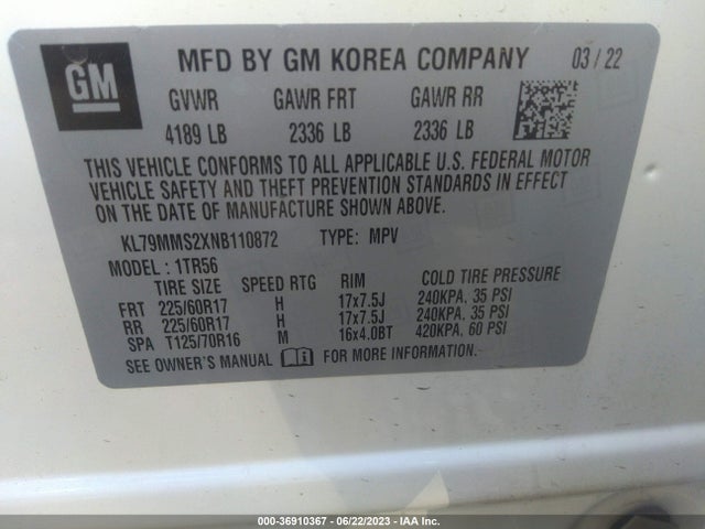 Chevrolet Trailblazer Ls 2022 KL79MMS2XNB110872 Image 9