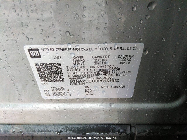 Chevrolet EQUINOX LT 2023 3GNAXUEG3PS151860 Image 9