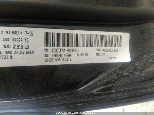 1C3CDFAA1FD433215 Dodge DART SE