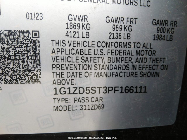 Chevrolet MALIBU LT 2023 1G1ZD5ST3PF166111 Image 9