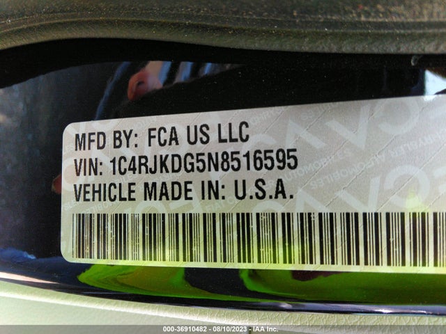 2022 JEEP GRAND CHEROKEE L OVERLAND VIN: 1C4RJKDG5N8516595