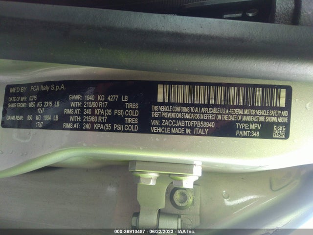 ZACCJABT0FPB58940 Jeep Renegade Latitude