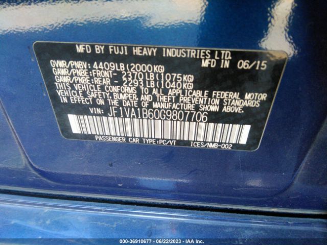 JF1VA1B60G9807706 Subaru WRX