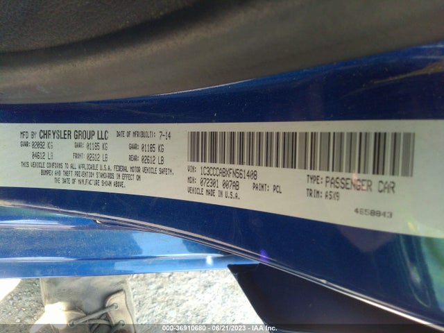 1C3CCCABXFN561408 Chrysler 200 Limited