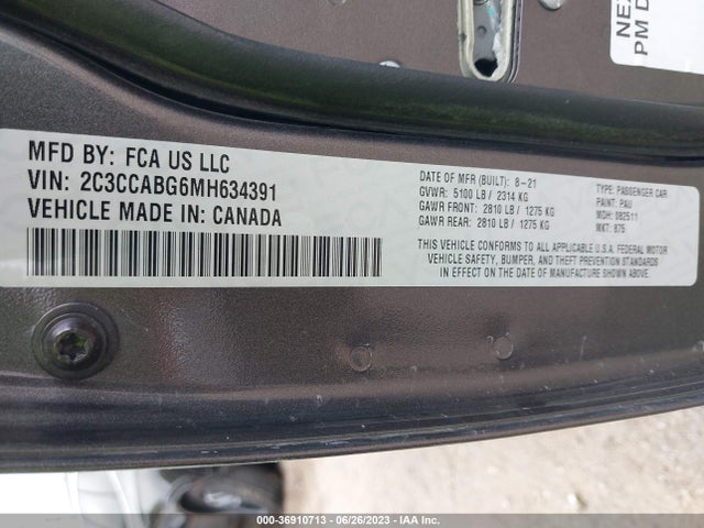 Chrysler 300 300s 2021 2C3CCABG6MH634391 Image 9