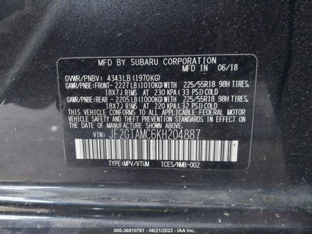 JF2GTAMC6KH204887 Subaru Crosstrek Limited