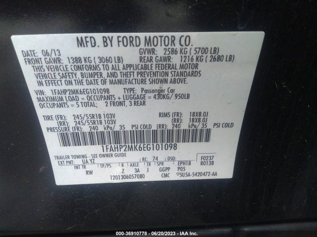 Ford SEDAN POLICE INTERCEPTOR 2014 1FAHP2MK6EG101098 Image 10
