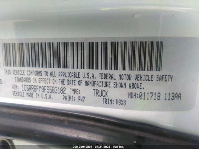 1C6RR6FM9FS583182 RAM 1500 Tradesman